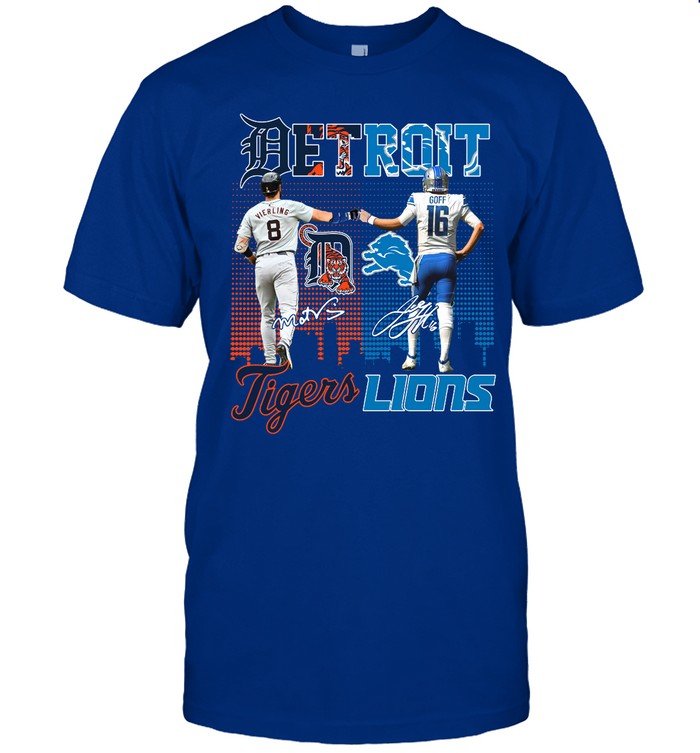 Detroit Tigers Vierling And Detroit Lions Goff shirt