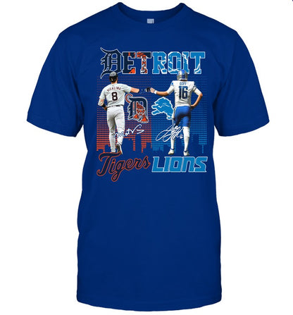 Detroit Tigers Vierling And Detroit Lions Goff shirt