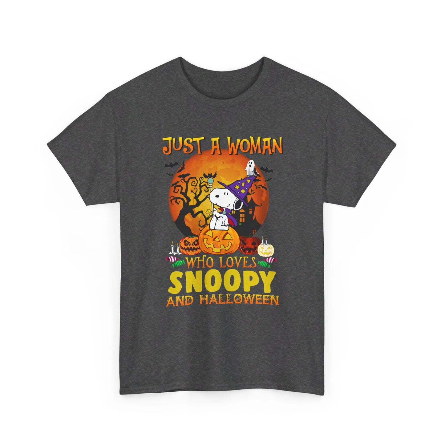 Just a woman who loves Snoopy and Halloween T Shirt