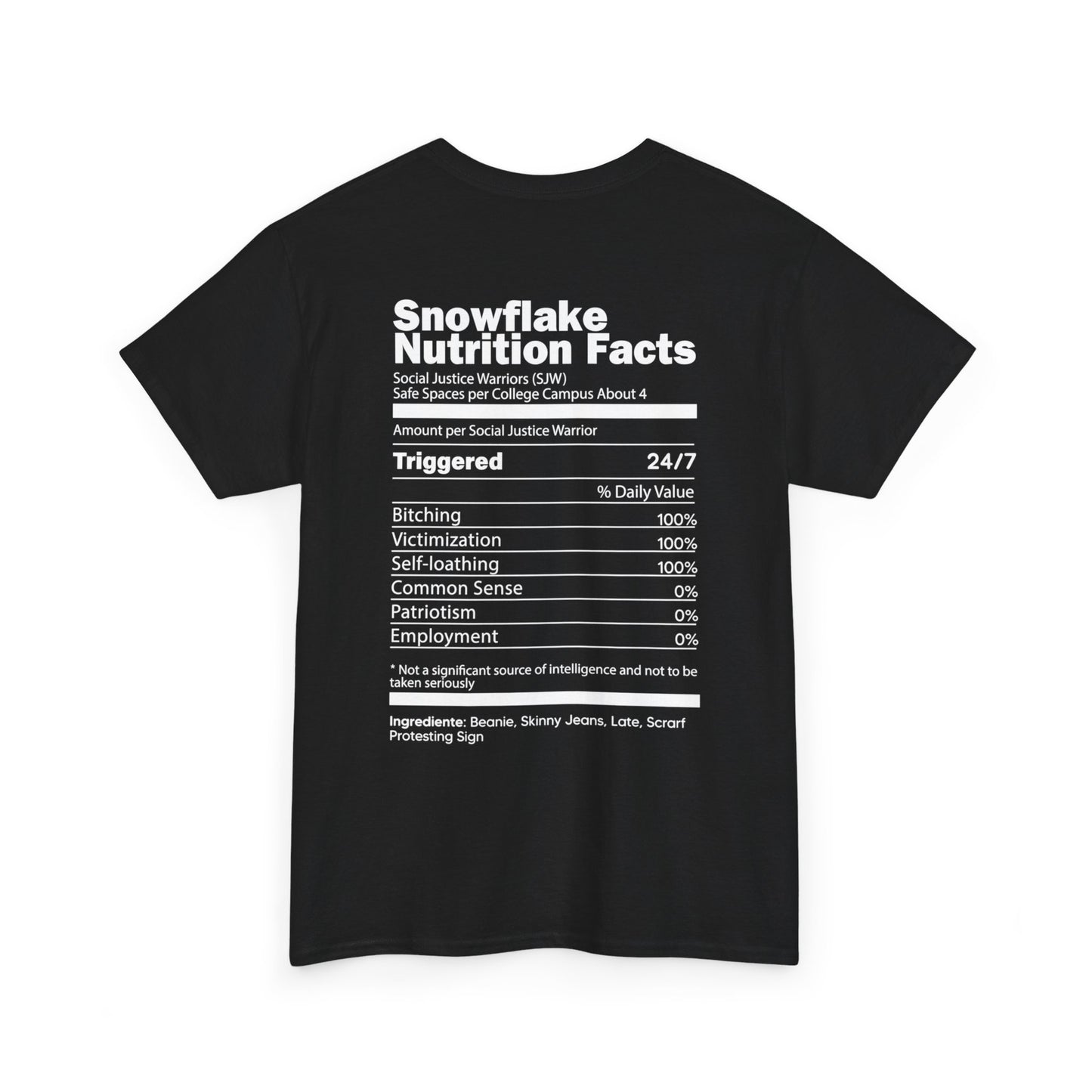 Snowflake Nutrition Facts Shirt