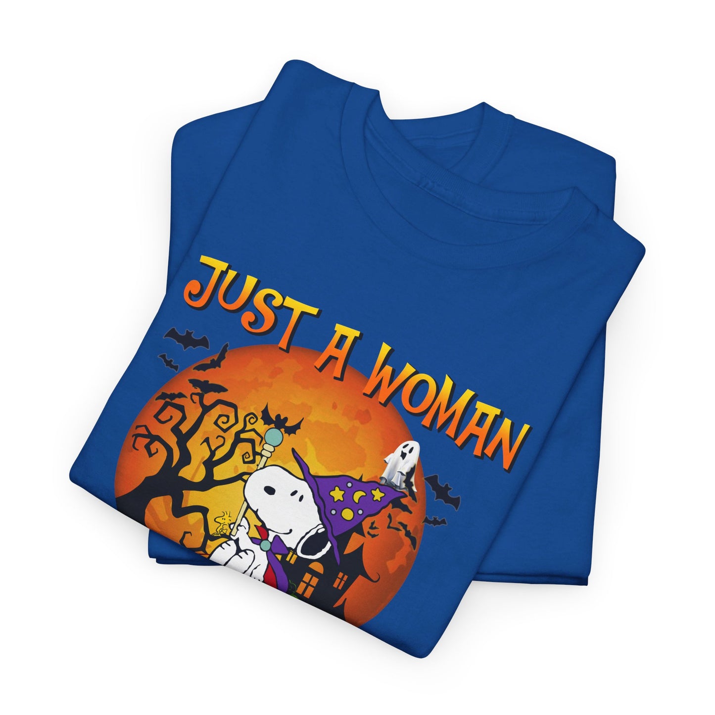 Just a woman who loves Snoopy and Halloween T Shirt