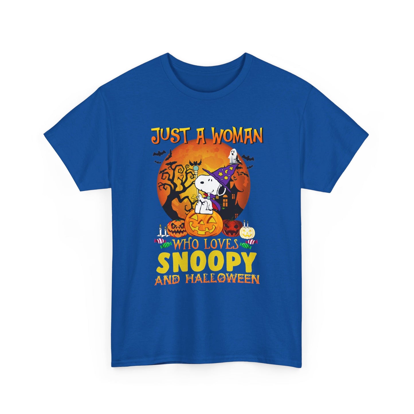 Just a woman who loves Snoopy and Halloween T Shirt