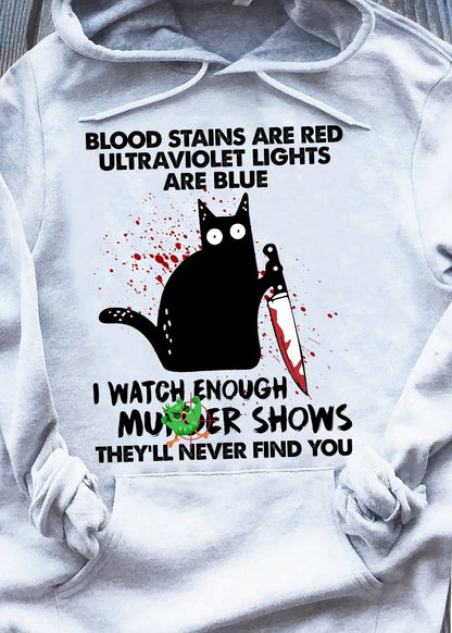 Blood Stains Are Red Ultraviolet Lights Are Blue Hoodie