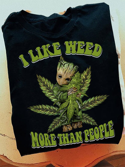 I Like Weed More Than People T-Shirt