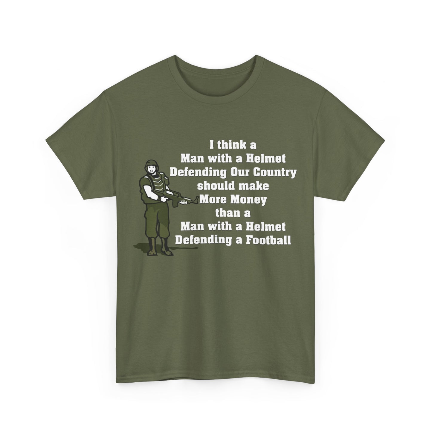 Gift for veterans - A Man With A Helmet Defending Our Country T Shirt