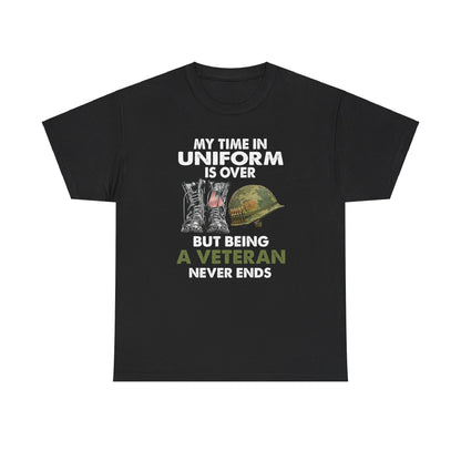 My Time In Uniform Is Over But Being Veteran Is Never Ends Shirt