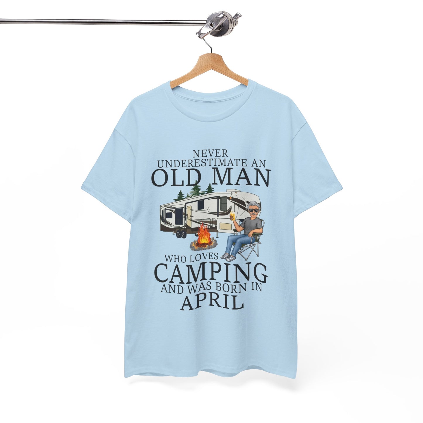 Never Underestimate An April Old Man Who Loves Camping Shirt