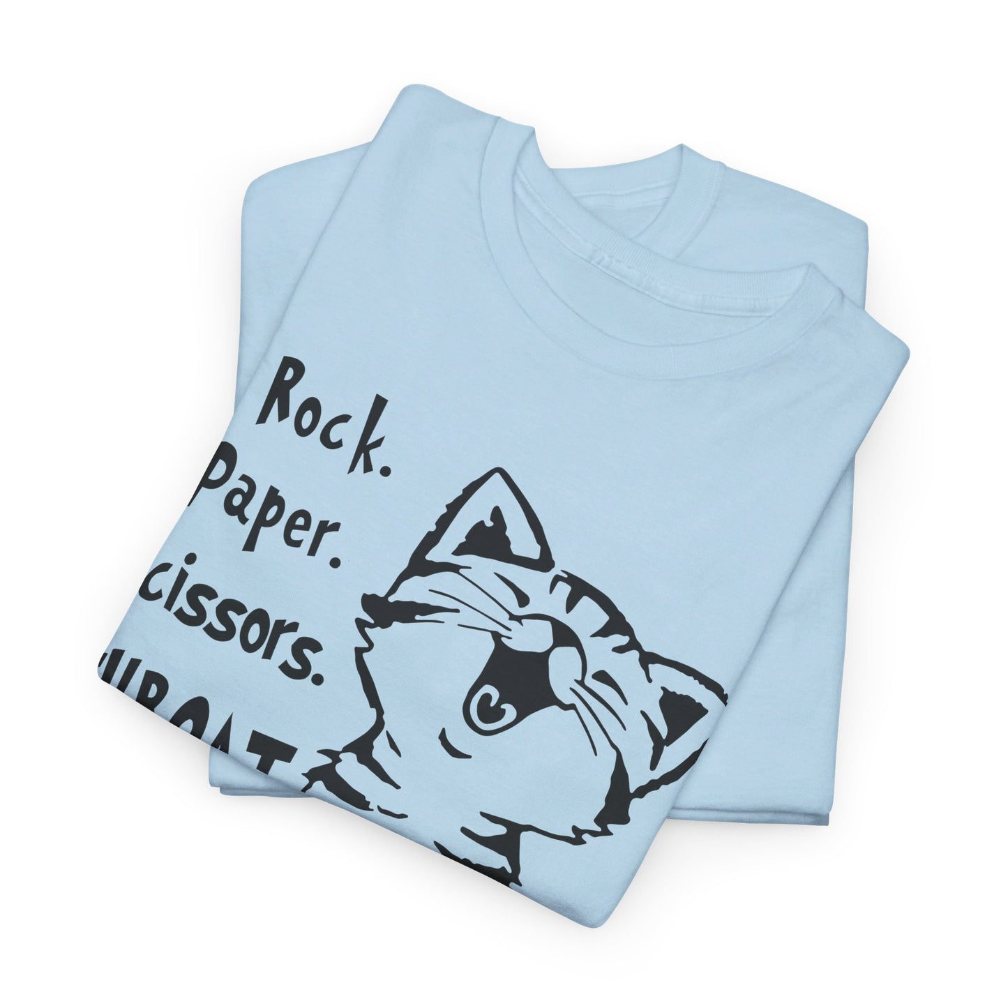 Rock paper scissors throat punch I win cat Shirt