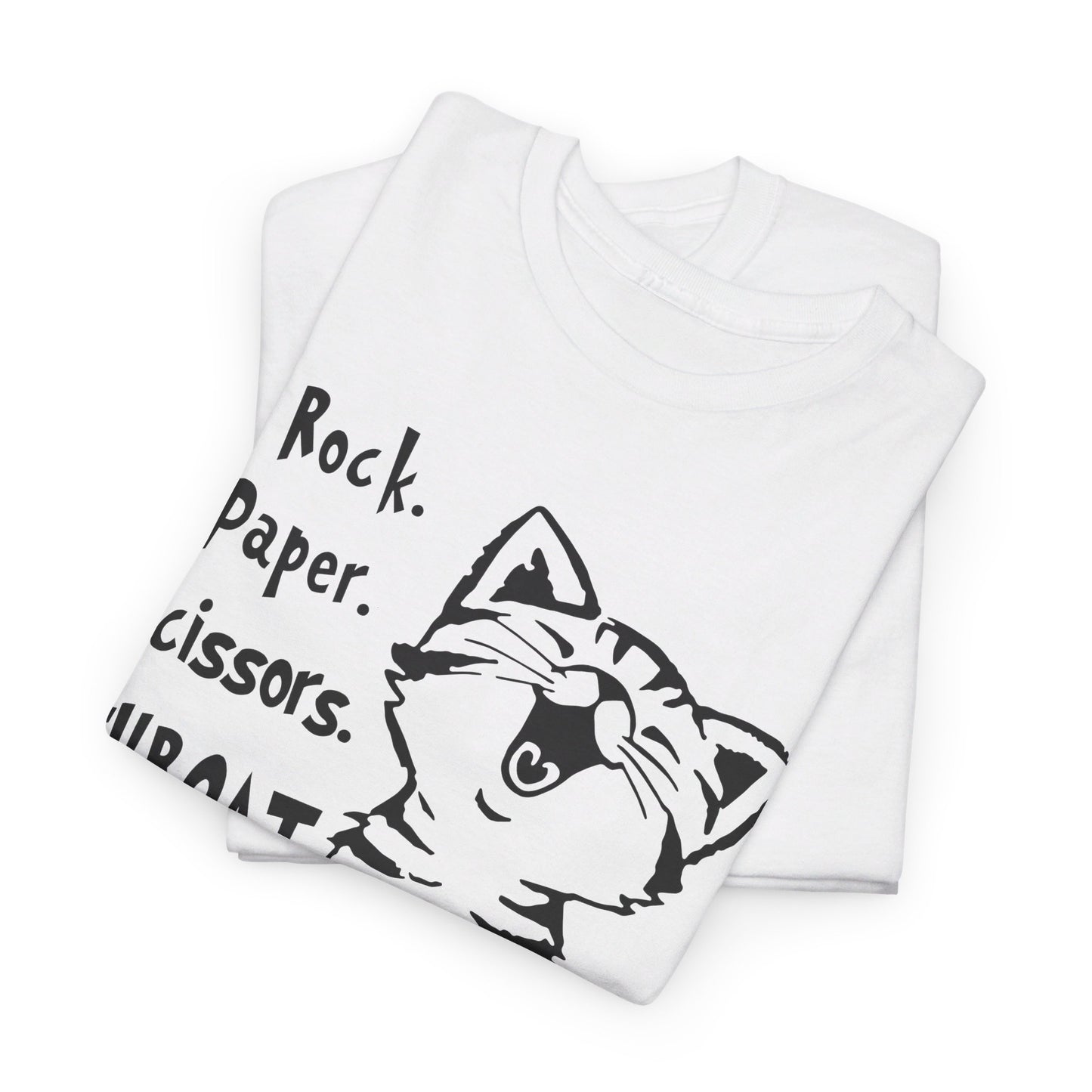 Rock paper scissors throat punch I win cat Shirt