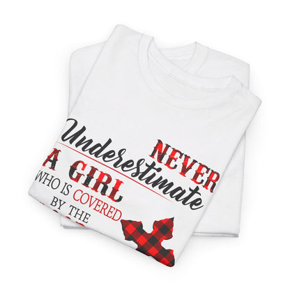 Never Underestimate A Girl Covered By The Blood Of Jesus And Born In October Shirt