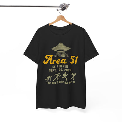 1st Annual Area 51 5K Fun Run Funny Retro Alien Shirt