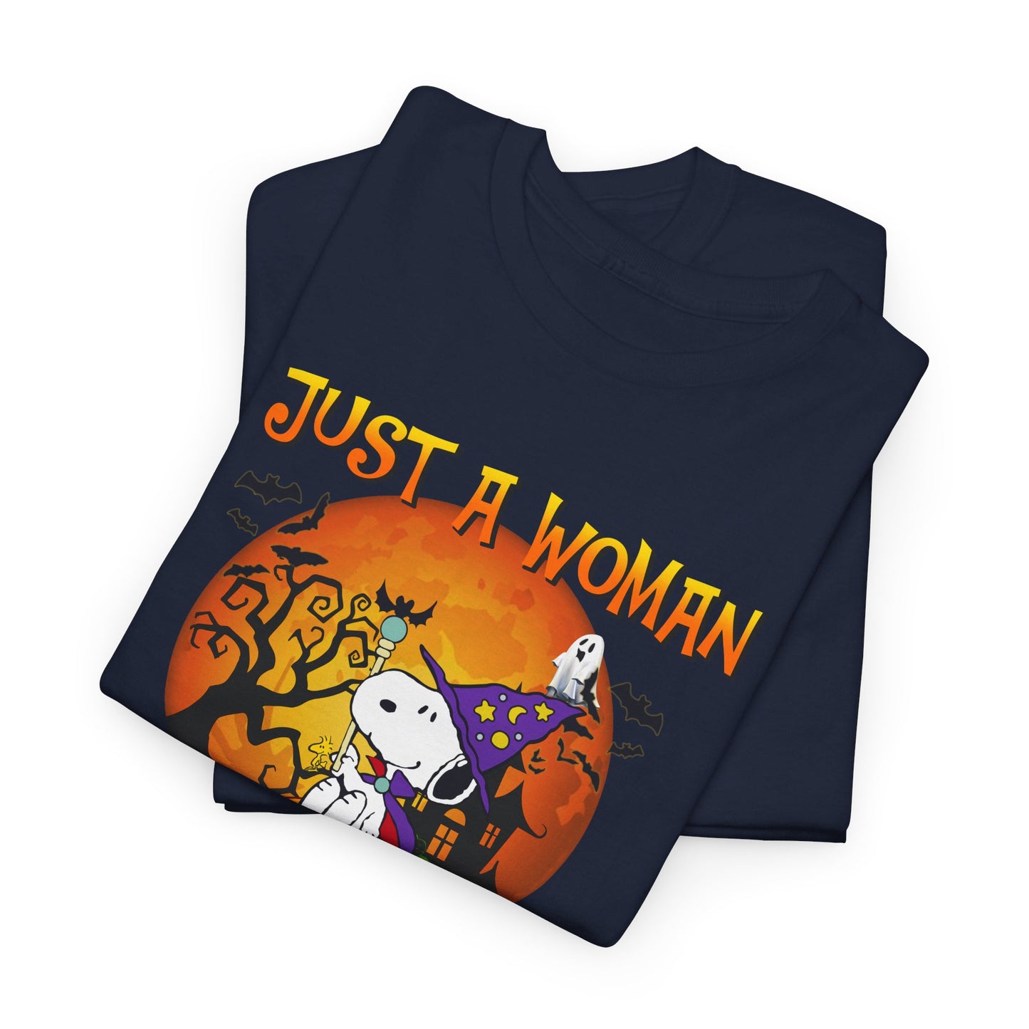 Just a woman who loves Snoopy and Halloween T Shirt