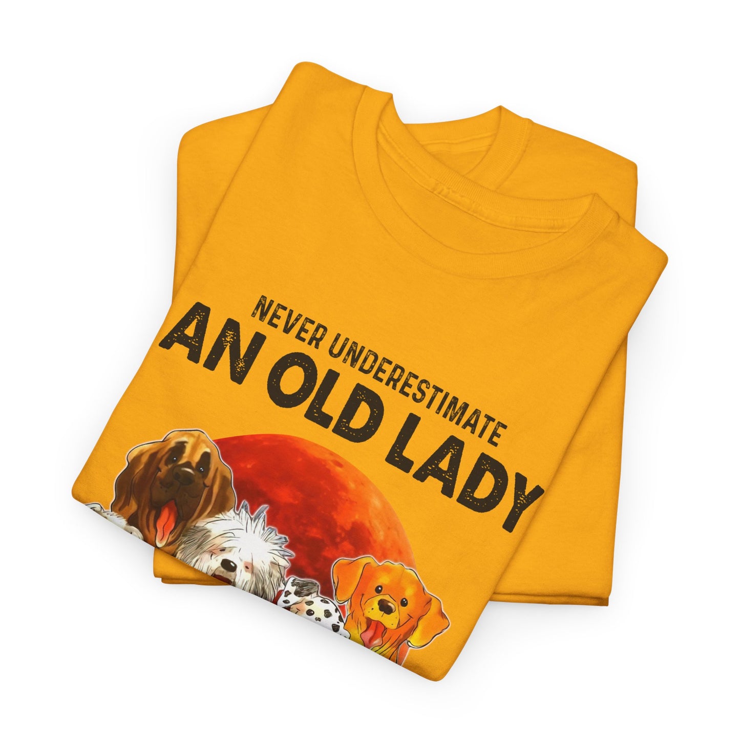 Never Underestimate An Old Lady Who Loves Dogs And Was Born In August Shirt