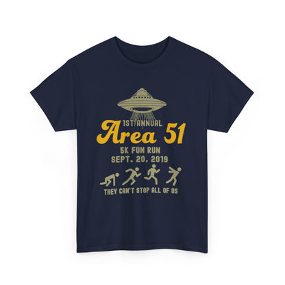 1st Annual Area 51 5K Fun Run Funny Retro Alien Shirt