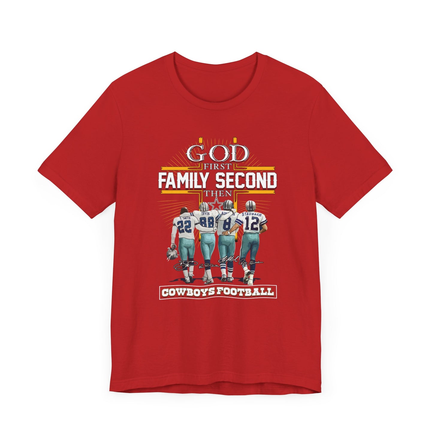 God first family second then cowboys football T-Shirt