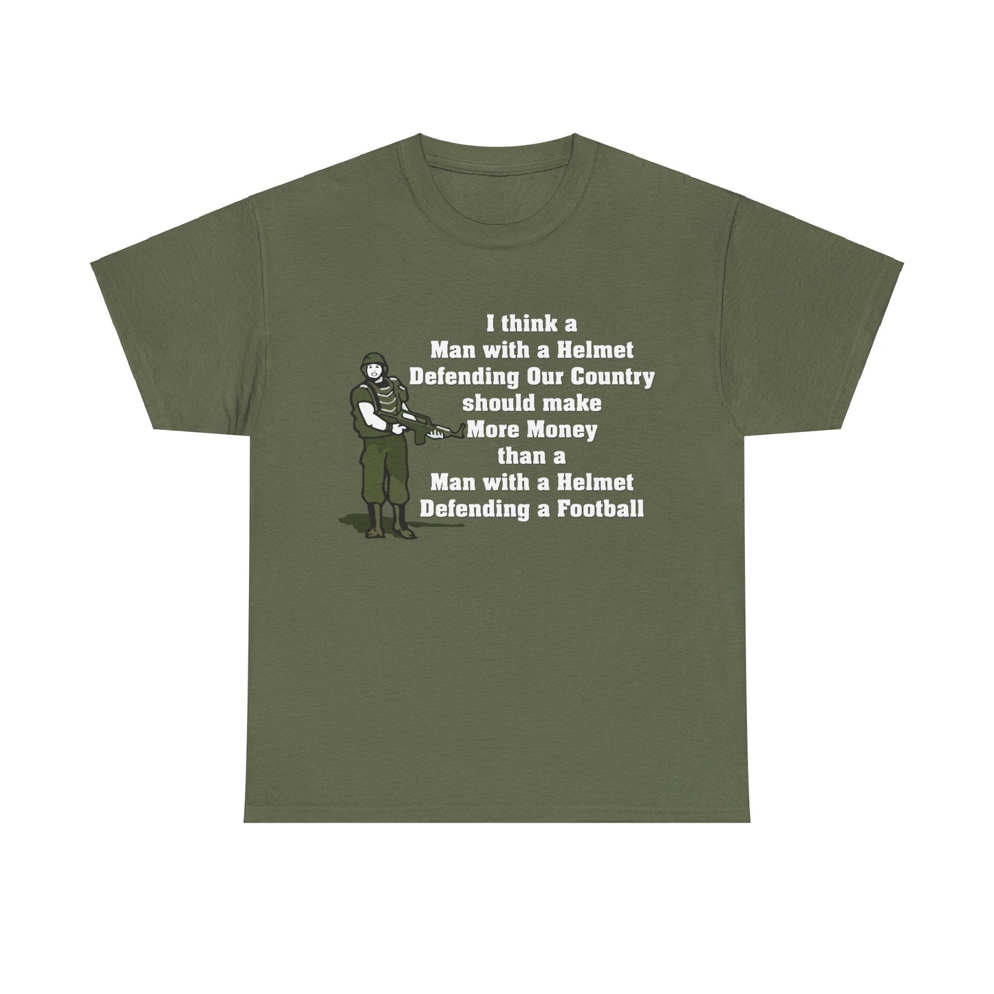 Gift for veterans - A Man With A Helmet Defending Our Country T Shirt