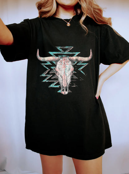 Boho Cow Skull Shirt