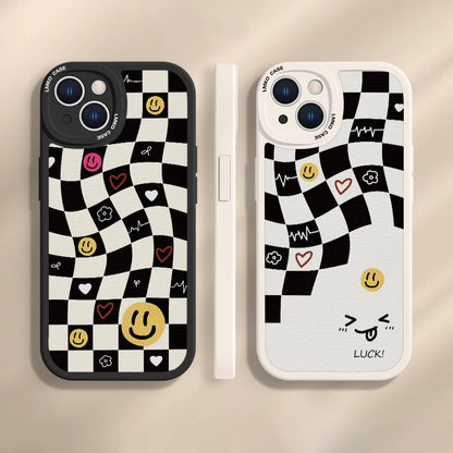 Checkered Smiley iPhone Case