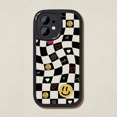 Checkered Smiley iPhone Case