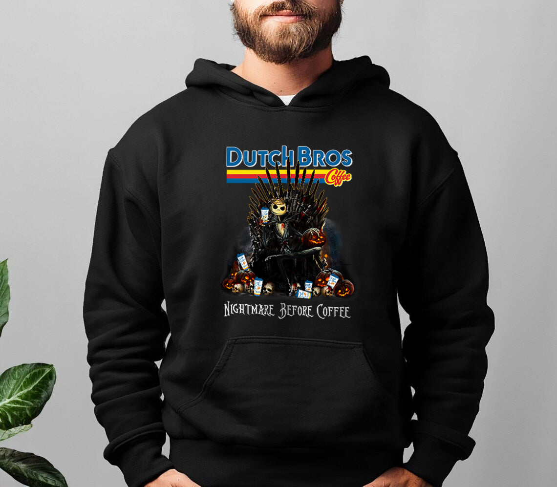 Dutch Bros Nightmare Before Coffee - Horror Halloween Hoodie