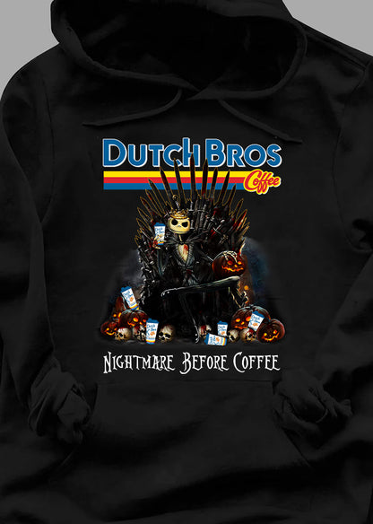 Dutch Bros Nightmare Before Coffee - Horror Halloween Hoodie