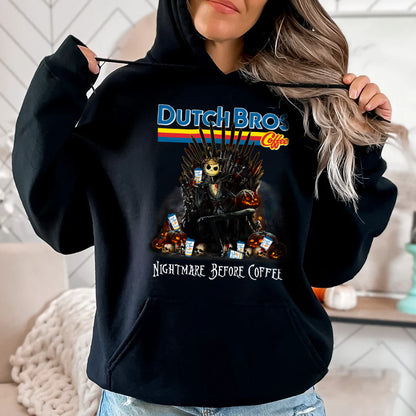 Dutch Bros Nightmare Before Coffee - Horror Halloween Hoodie