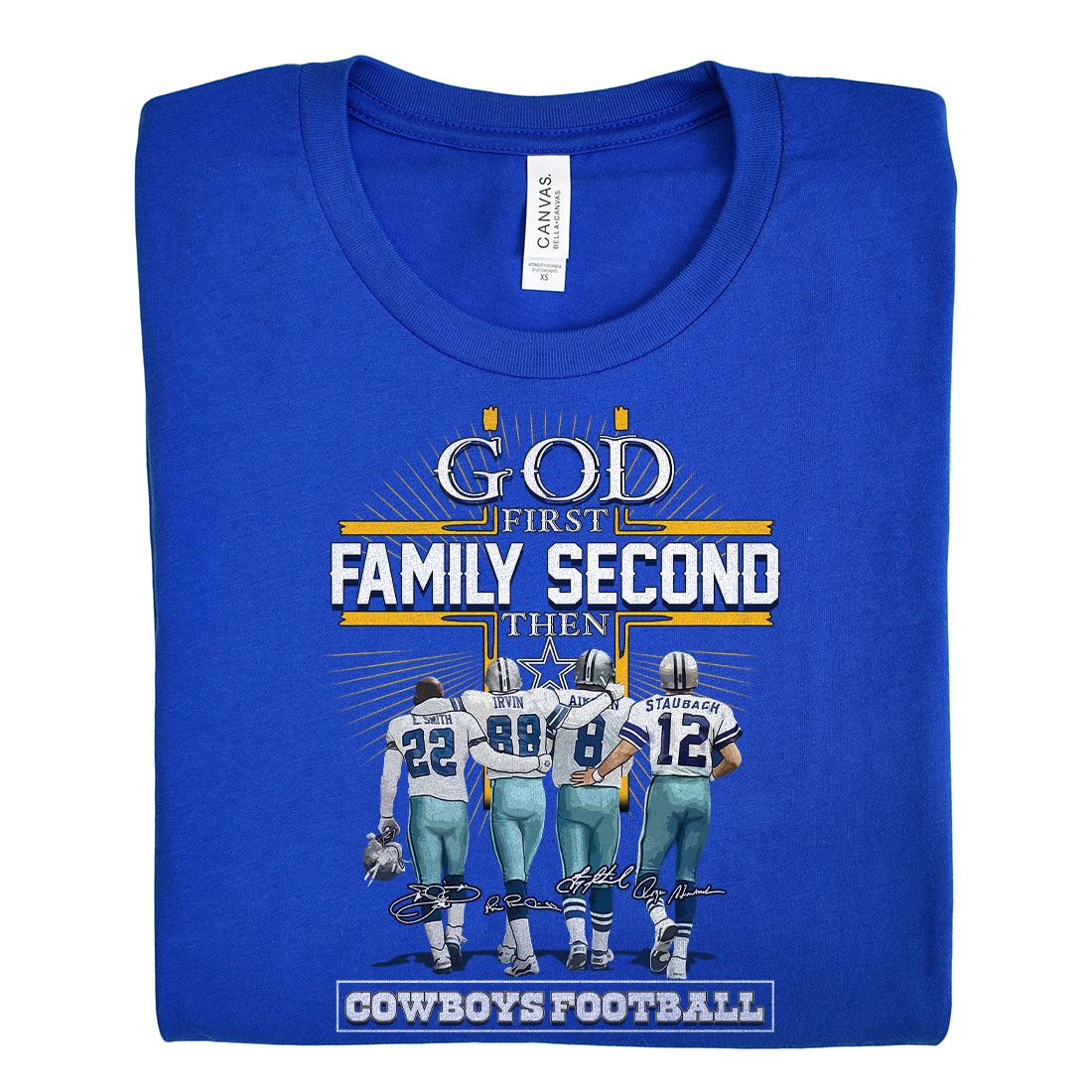 God first family second then cowboys football T-Shirt