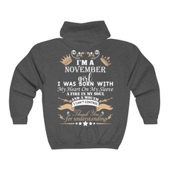 November Girl Heart Fire Soul Hoodie