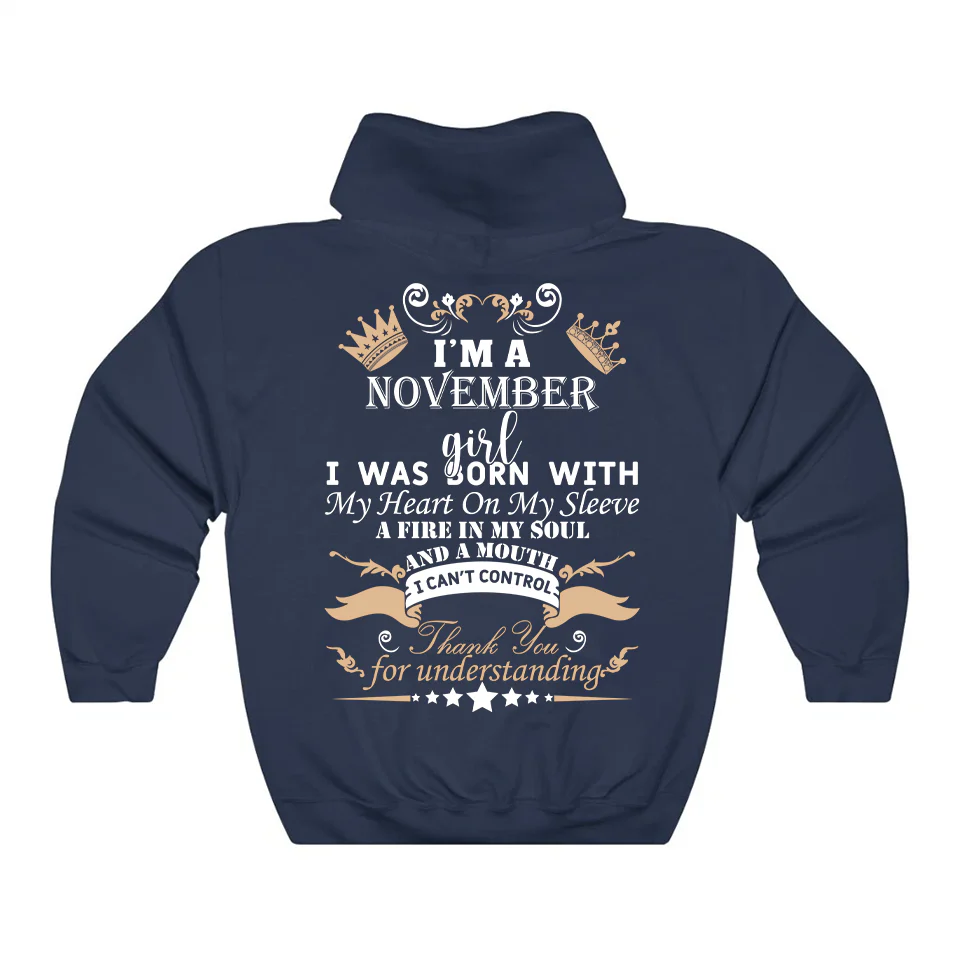 November Girl Heart Fire Soul Hoodie