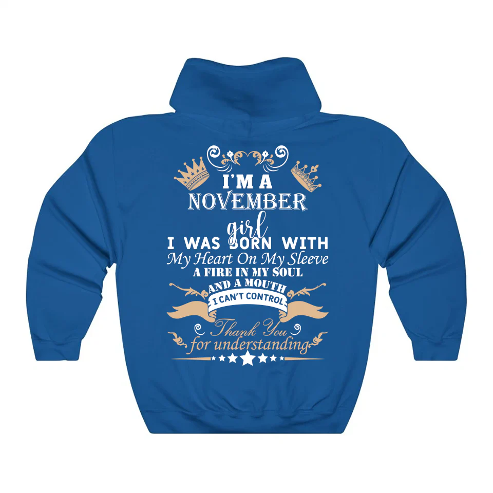 November Girl Heart Fire Soul Hoodie