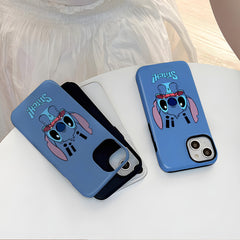 Stitch Cartoon Blue iPhone Case