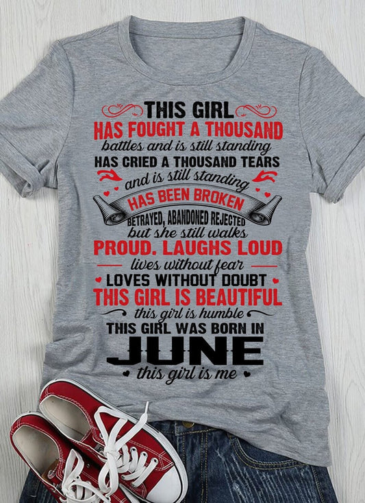 This girl was born in June this girl is me, birthday Shirt