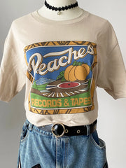Vintage Peaches Records And Tapes Tshirt
