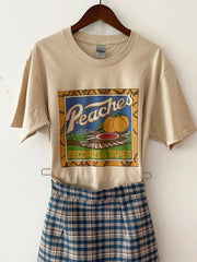 Vintage Peaches Records And Tapes Tshirt