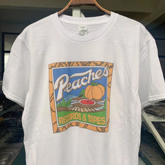 Vintage Peaches Records And Tapes Tshirt