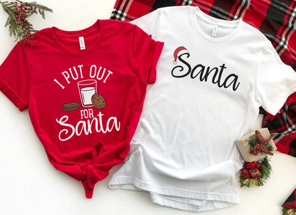 Christmas Couples Shirts, I Put Out for Santa Matching Christmas Shirts