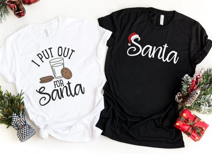 Christmas Couples Shirts, I Put Out for Santa Matching Christmas Shirts