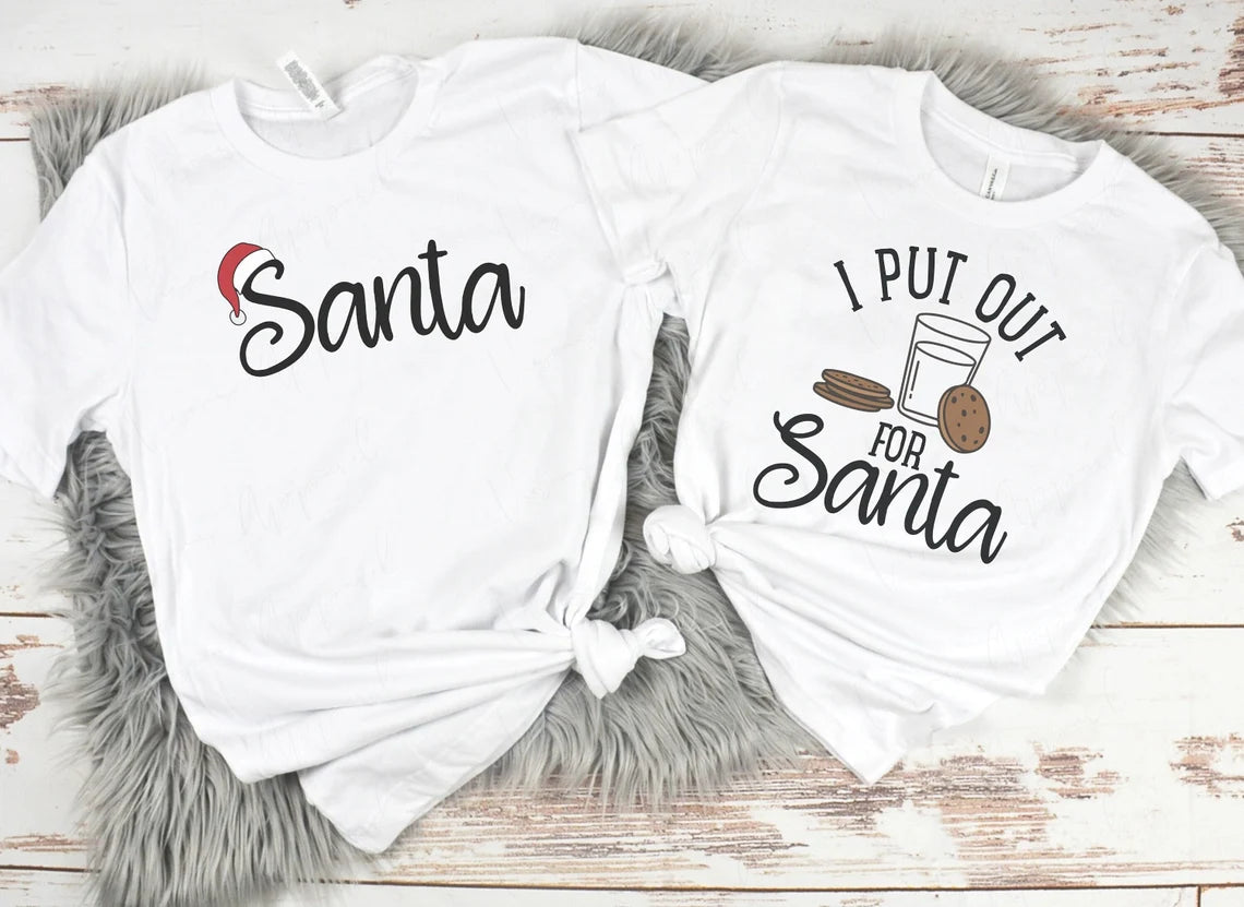 Christmas Couples Shirts, I Put Out for Santa Matching Christmas Shirts