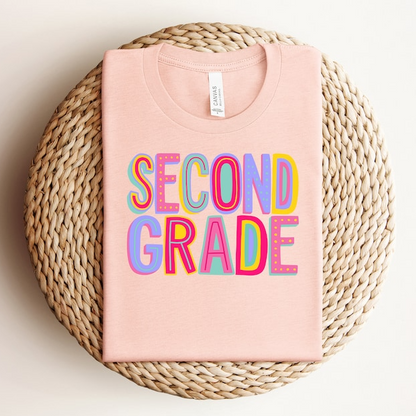 Second Grade Rainbow Back To School  Shirt