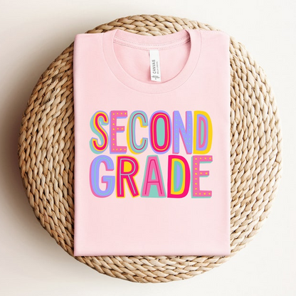 Second Grade Rainbow Back To School  Shirt