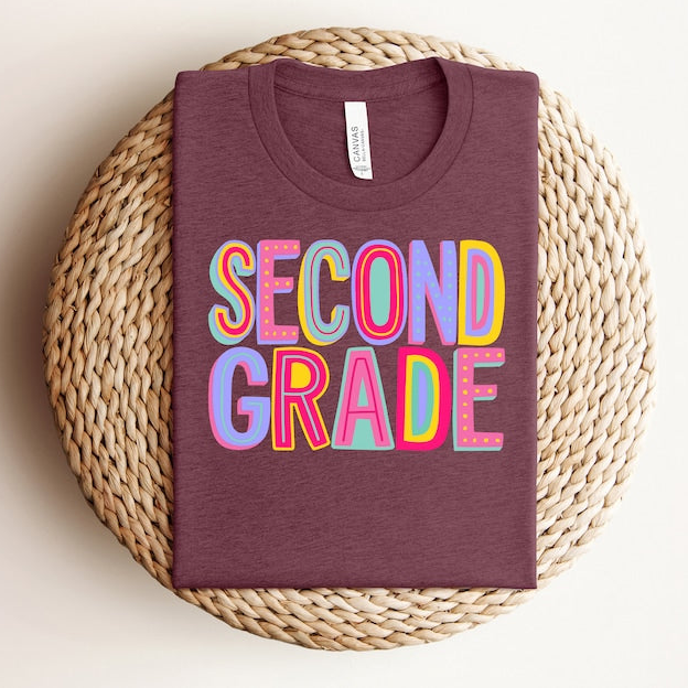 Second Grade Rainbow Back To School  Shirt