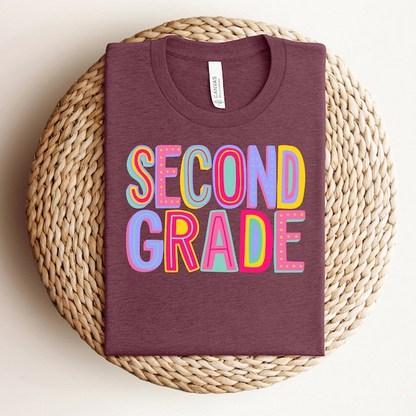 Second Grade Rainbow Back To School  Shirt