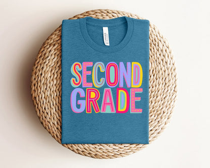 Second Grade Rainbow Back To School  Shirt