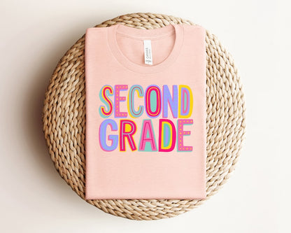 Second Grade Rainbow Back To School  Shirt