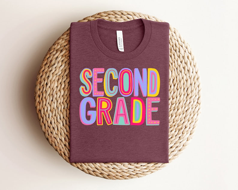 Second Grade Rainbow Back To School  Shirt