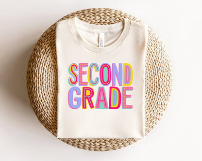 Second Grade Rainbow Back To School  Shirt