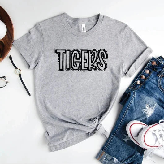 Tiger School Mascot Shirt, School Team Shirt, Favorite Team Shirt, Tiger Team Mascot Shirt, Tigers School Spirit Tee, Custom Mascot Shirts,