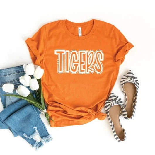 Tiger School Mascot Shirt, School Team Shirt, Favorite Team Shirt, Tiger Team Mascot Shirt, Tigers School Spirit Tee, Custom Mascot Shirts,