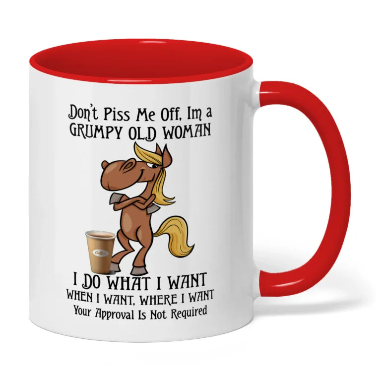 Don't Piss Me Off I'm A Grumpy Old Woman Horse Shirt