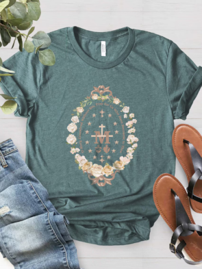 Marian Catholic T-Shirt heather forest
